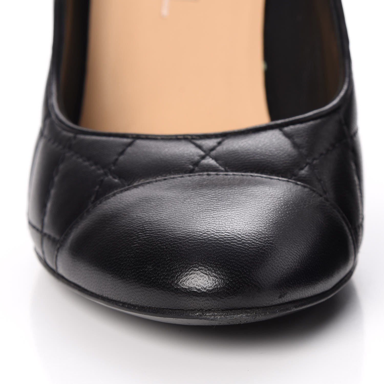Chanel Lambskin Quilted Cap Toe Pumps 37.5 Black 11 of 16
