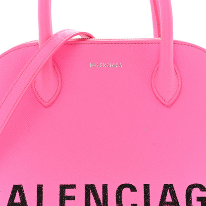 Balenciaga Signature Grained Calfskin Logo M Ville Top Handle Bag Rose Bubblegum Black 7 of 19