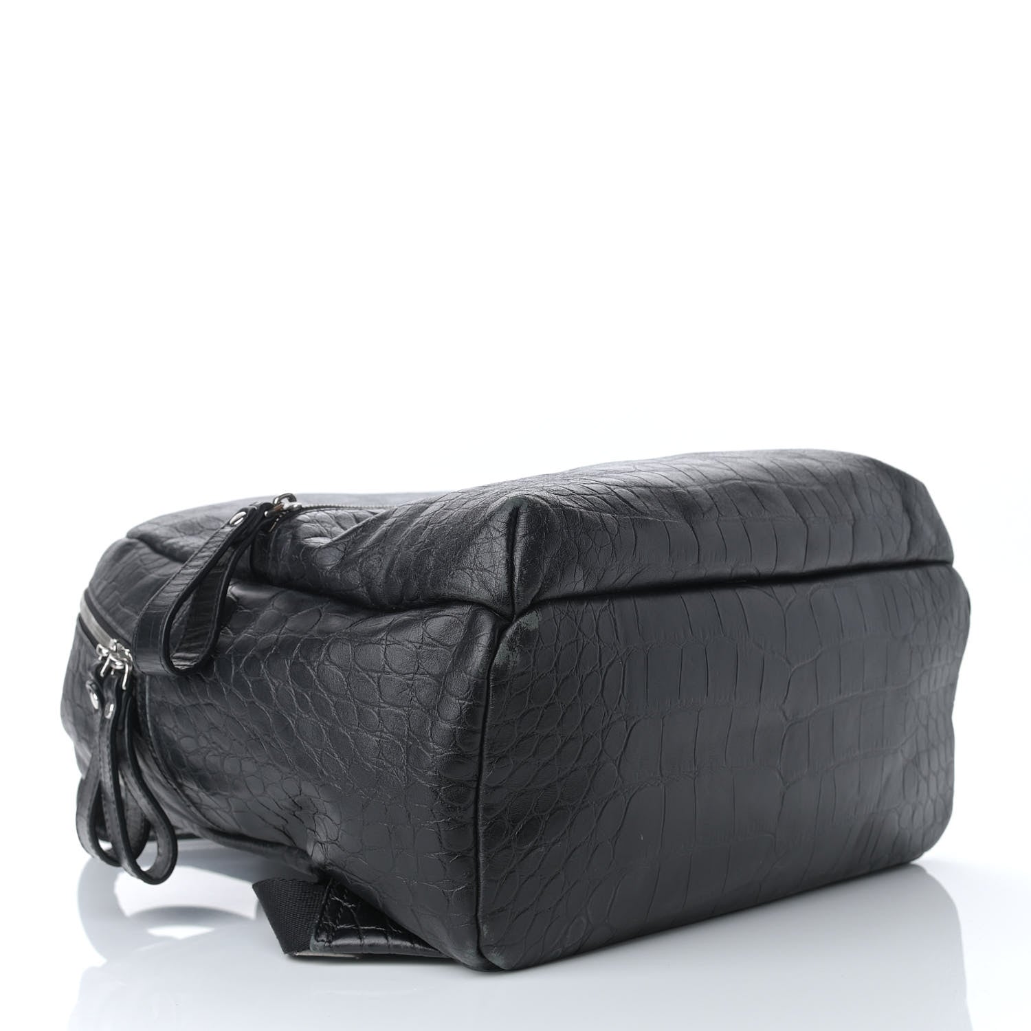 MCM Calfskin Crocodile Embossed Medium Luxus Backpack Black 4 of 13