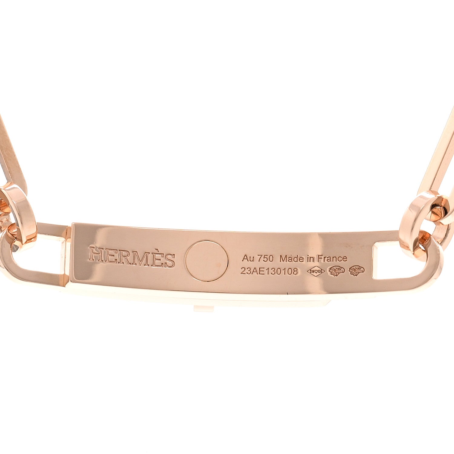 Hermes 18K Rose Gold Diamond Pave Kelly Chaine Choker Necklace 5 of 6
