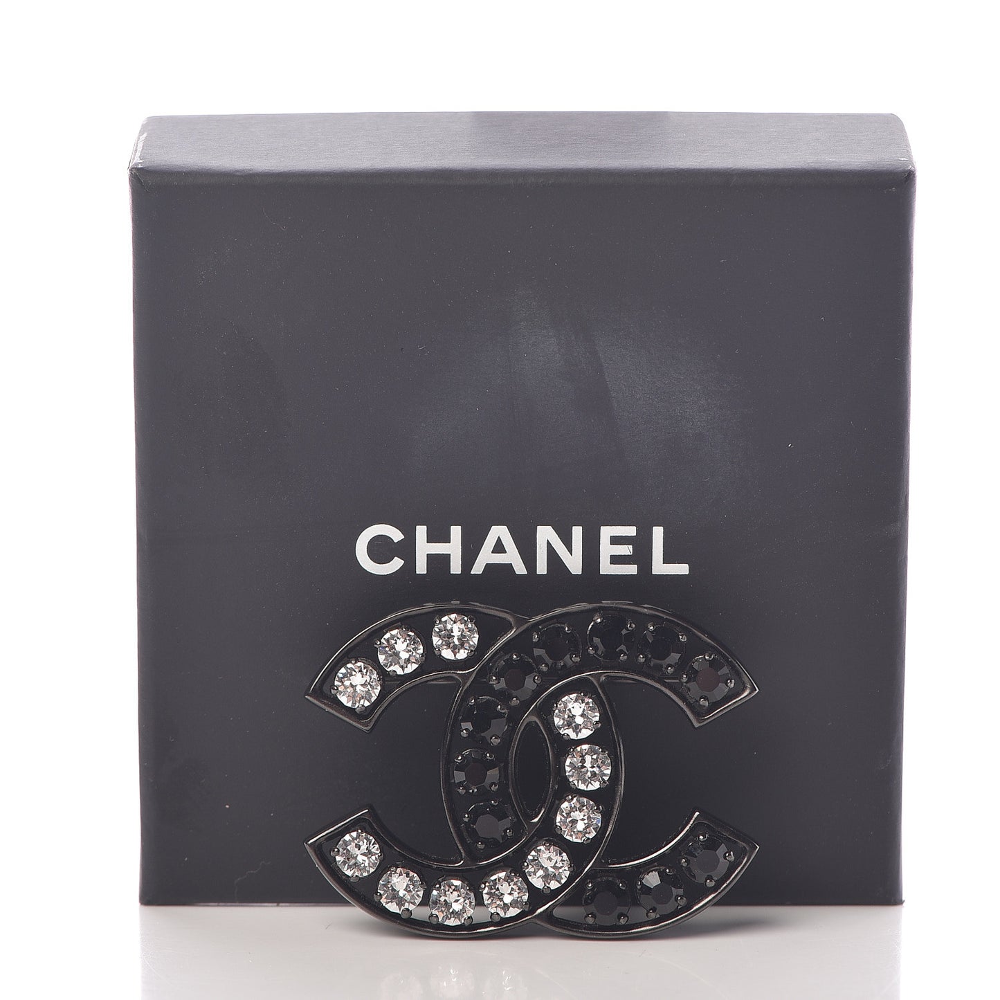 Ruthenium Crystal CC Brooch Black