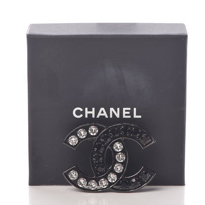 Chanel Ruthenium Crystal CC Brooch Black 5 of 5