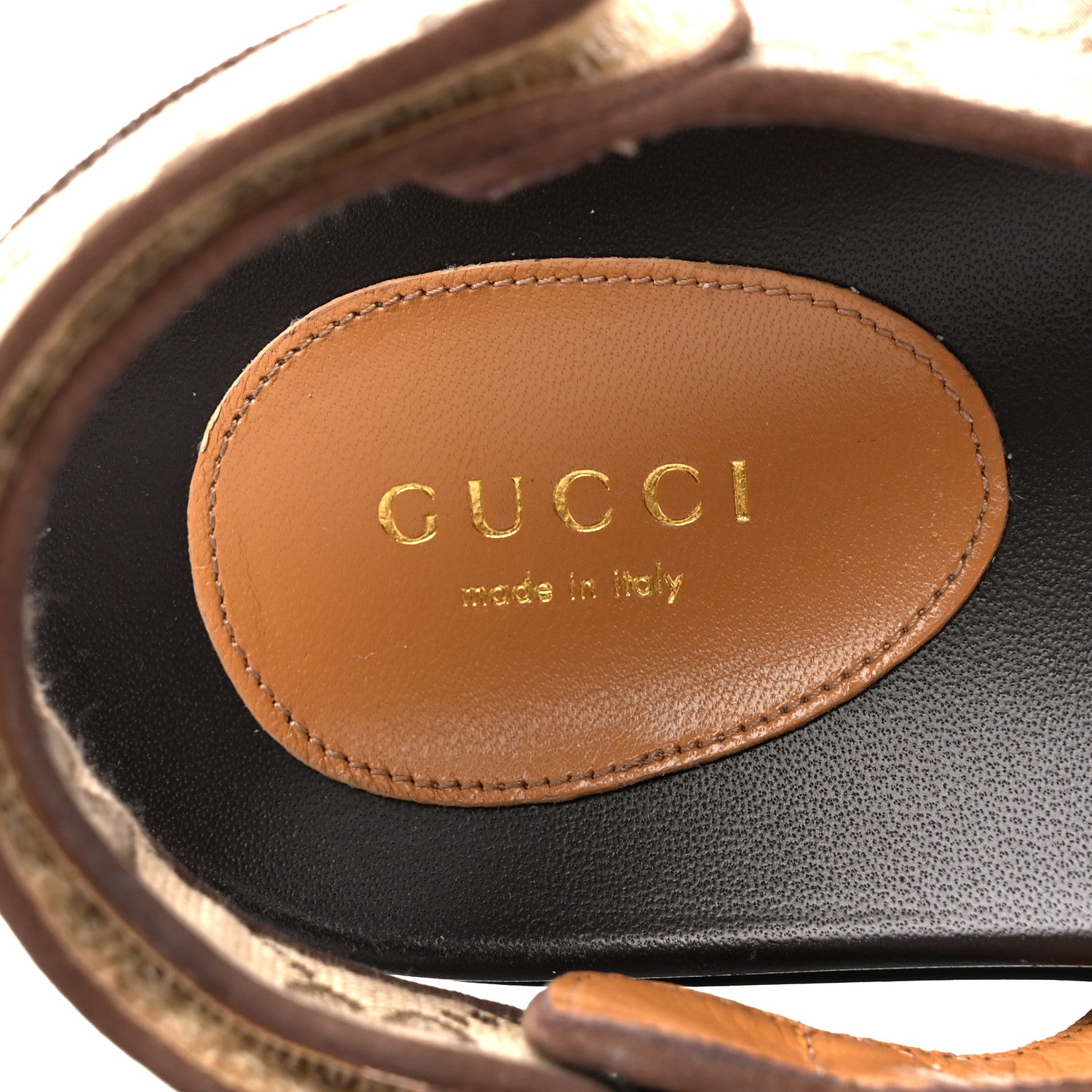 Gucci Monogram Kid Scamosciato Double G Womens Dad Sandals 35 Beige Ebony New Acero 8 of 10