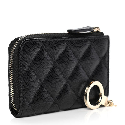 Chanel Caviar Quilted Zipped Key Holder Case Black 2 of 4