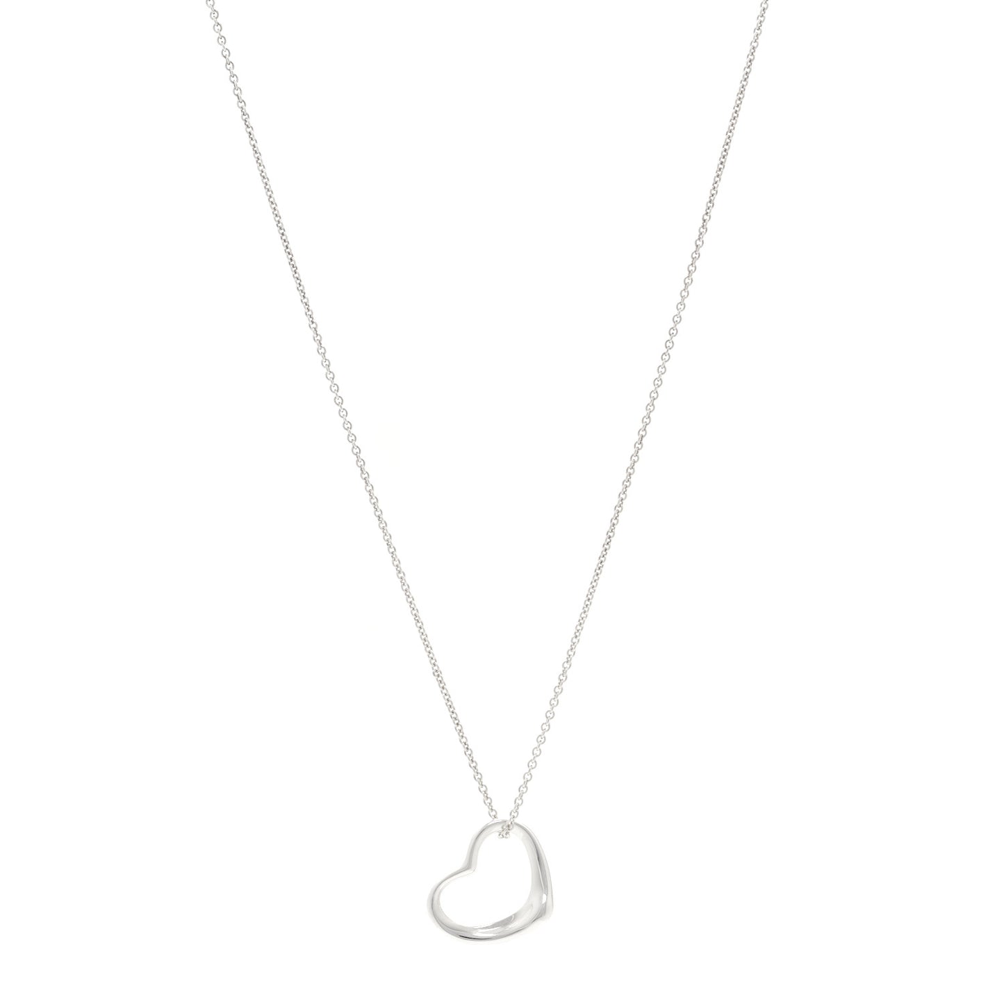 Sterling Silver 22mm Elsa Peretti Open Heart Pendant Necklace
