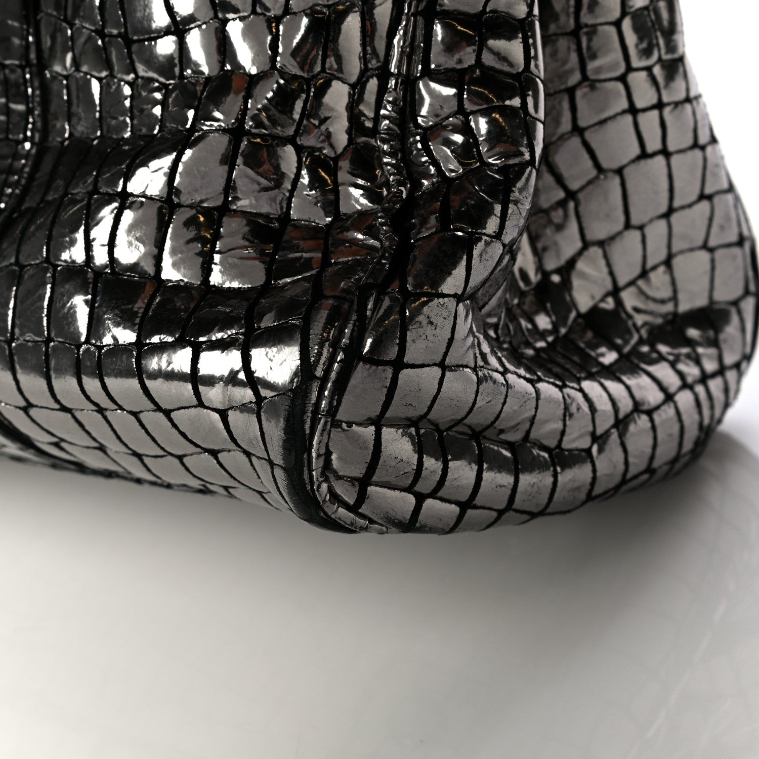 Mulberry Metallic Crocodile Embossed Calfskin Bayswater Silver 11 of 11