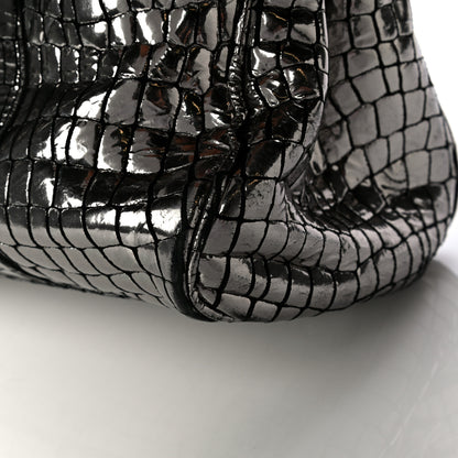 Mulberry Metallic Crocodile Embossed Calfskin Bayswater Silver 11 of 11