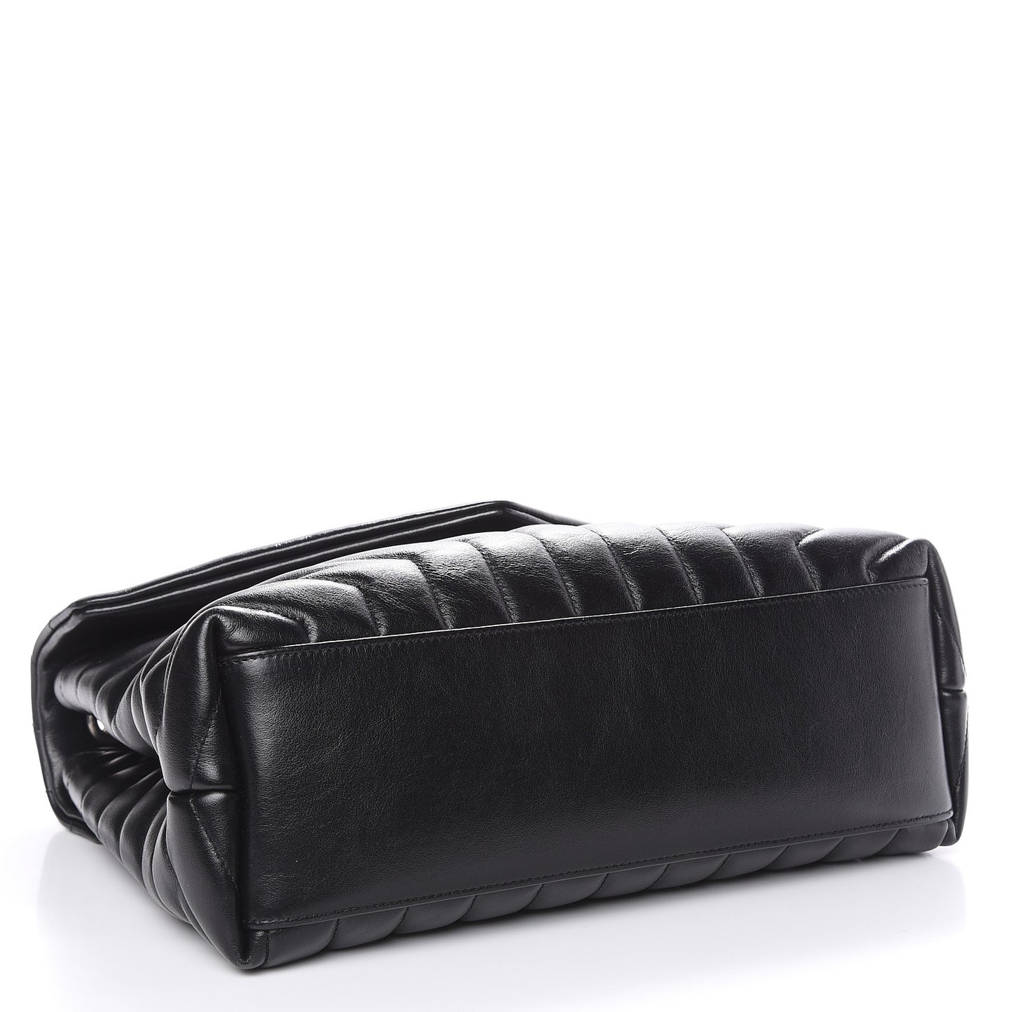 Calfskin Y Quilted Monogram Medium Loulou Chain Satchel Black