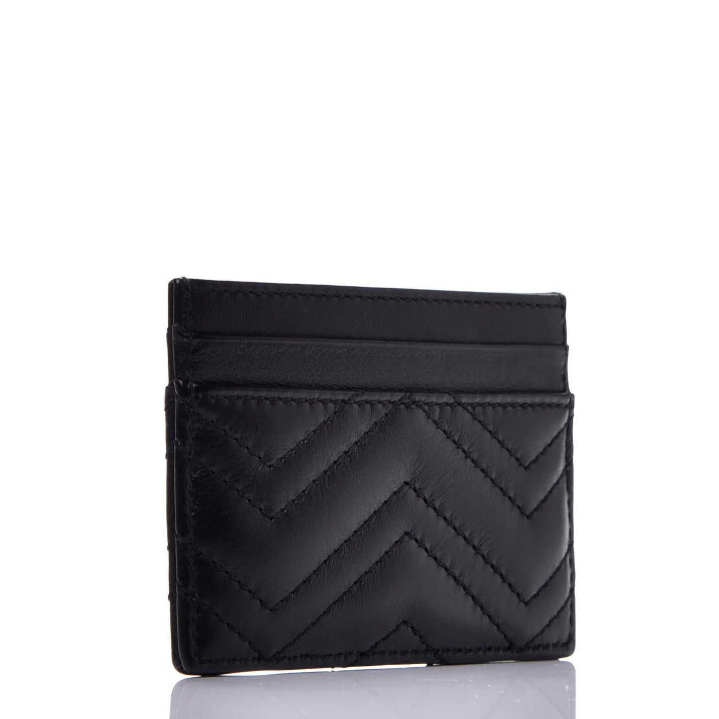 Calfskin Matelasse GG Marmont Card Holder Black