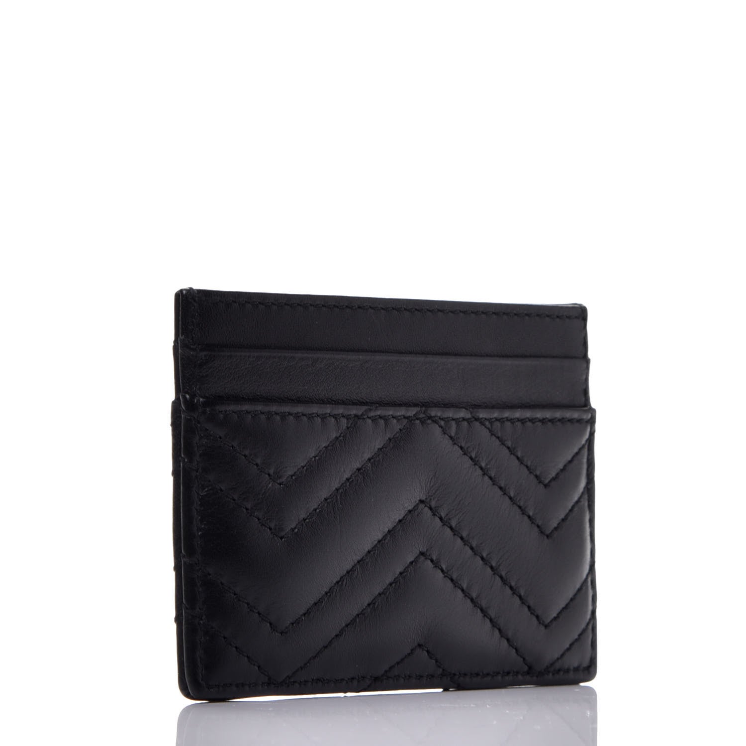 Gucci Calfskin Matelasse GG Marmont Card Holder Black 3 of 7