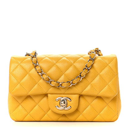 Chanel Caviar Quilted Mini Rectangular Flap Yellow 1 of 12