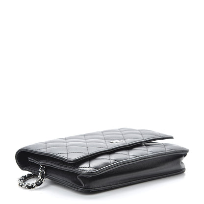 Chanel Lambskin Quilted Wallet On Chain WOC Black 4 of 15