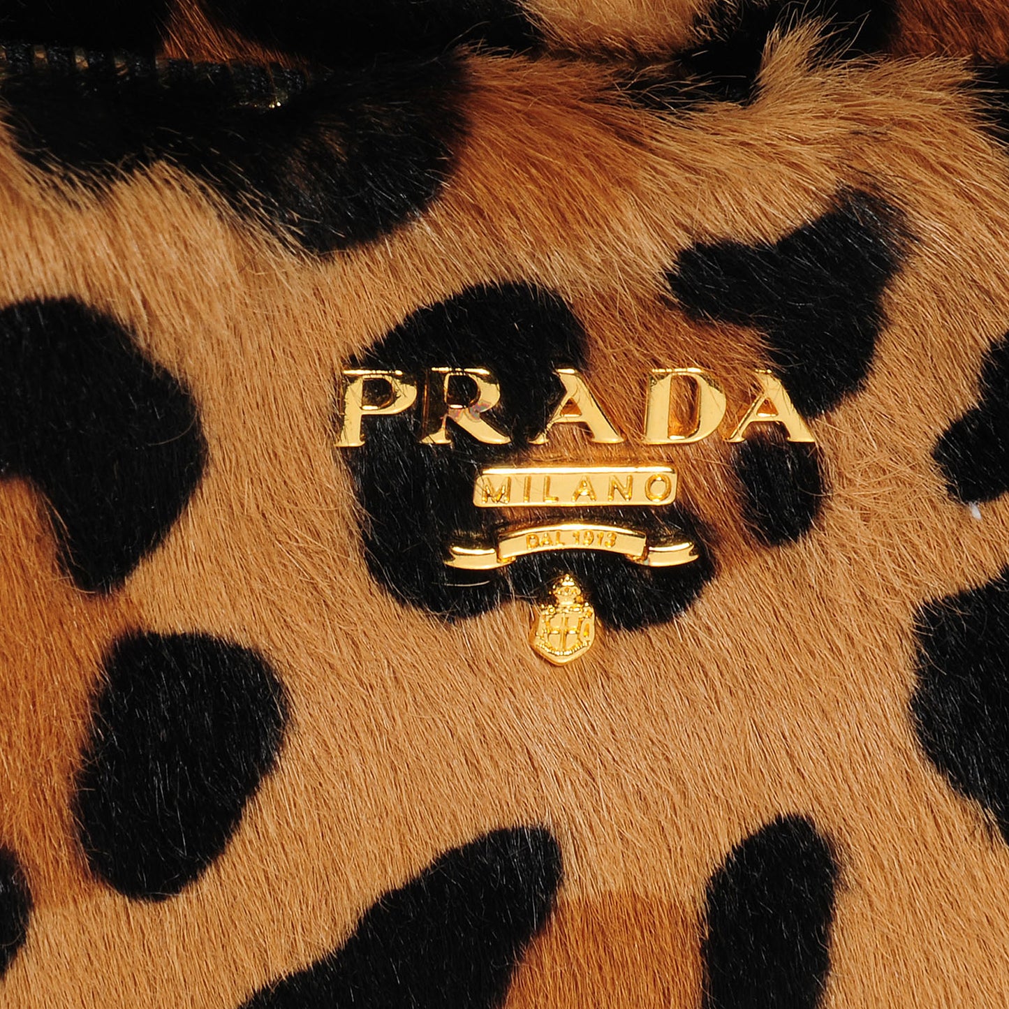 Calf Hair Leopard Print Clutch Wristlet Miele Moro