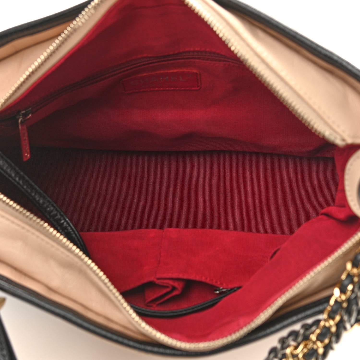 Chanel Aged Calfskin Quilted Medium Gabrielle Hobo Beige Black 5 of 14