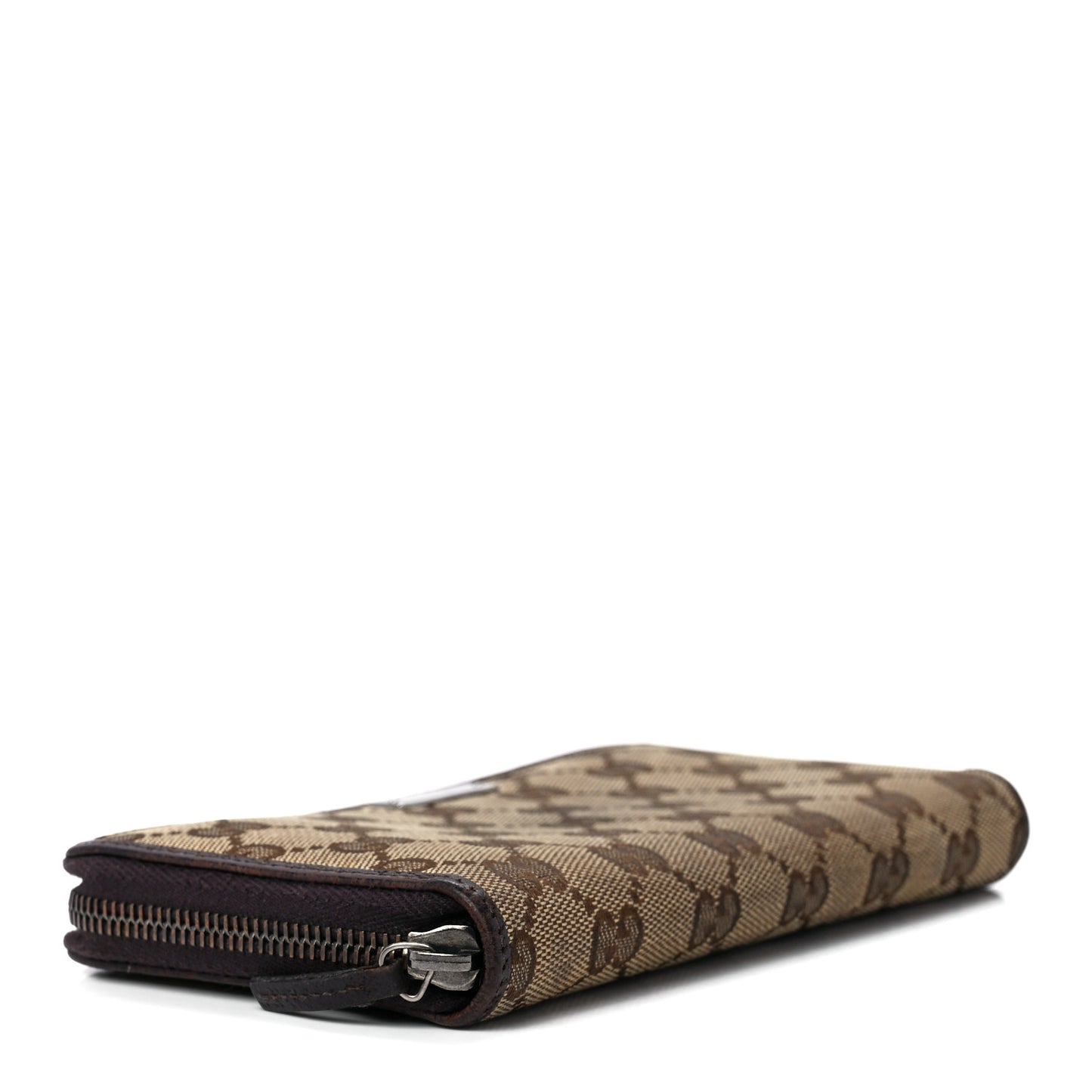 Monogram Metal Bar Zip Around Wallet Dark Brown