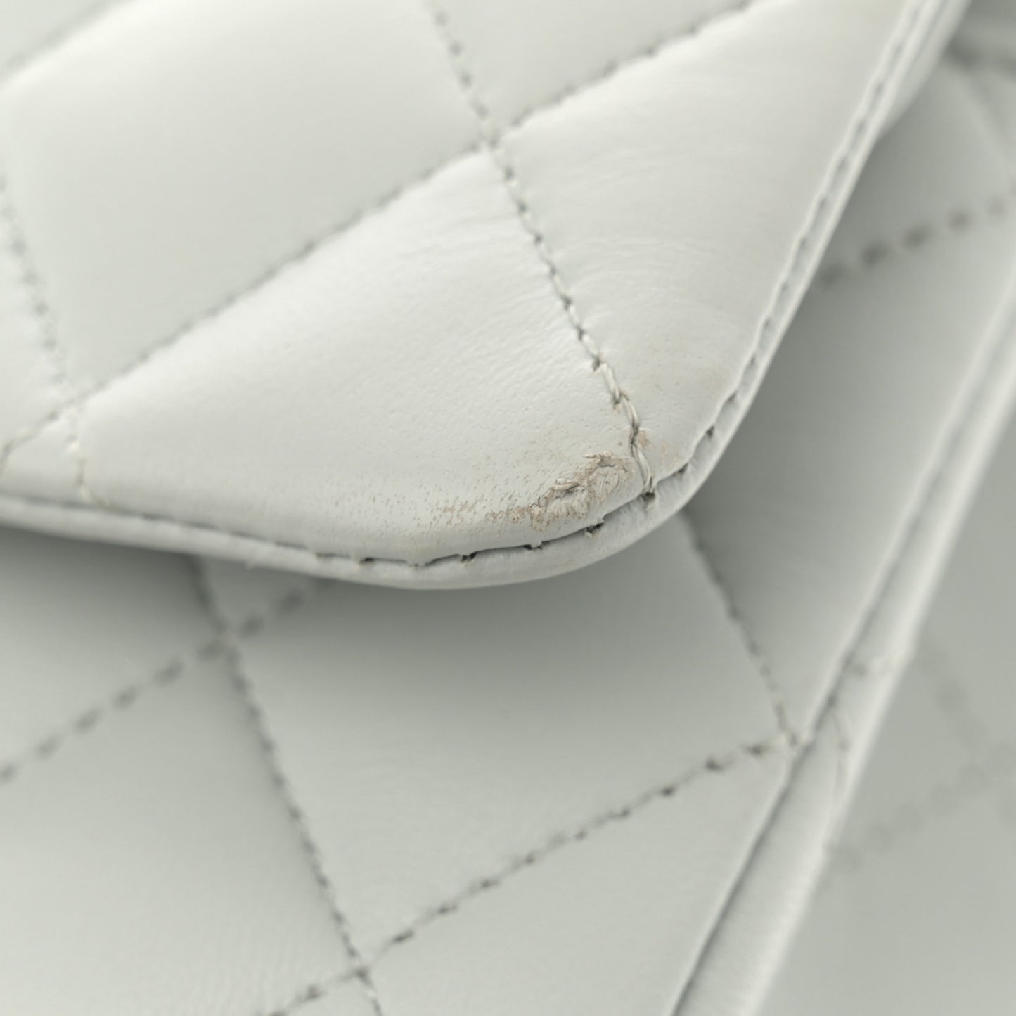 Lambskin Quilted Medium Double Flap Light Blue