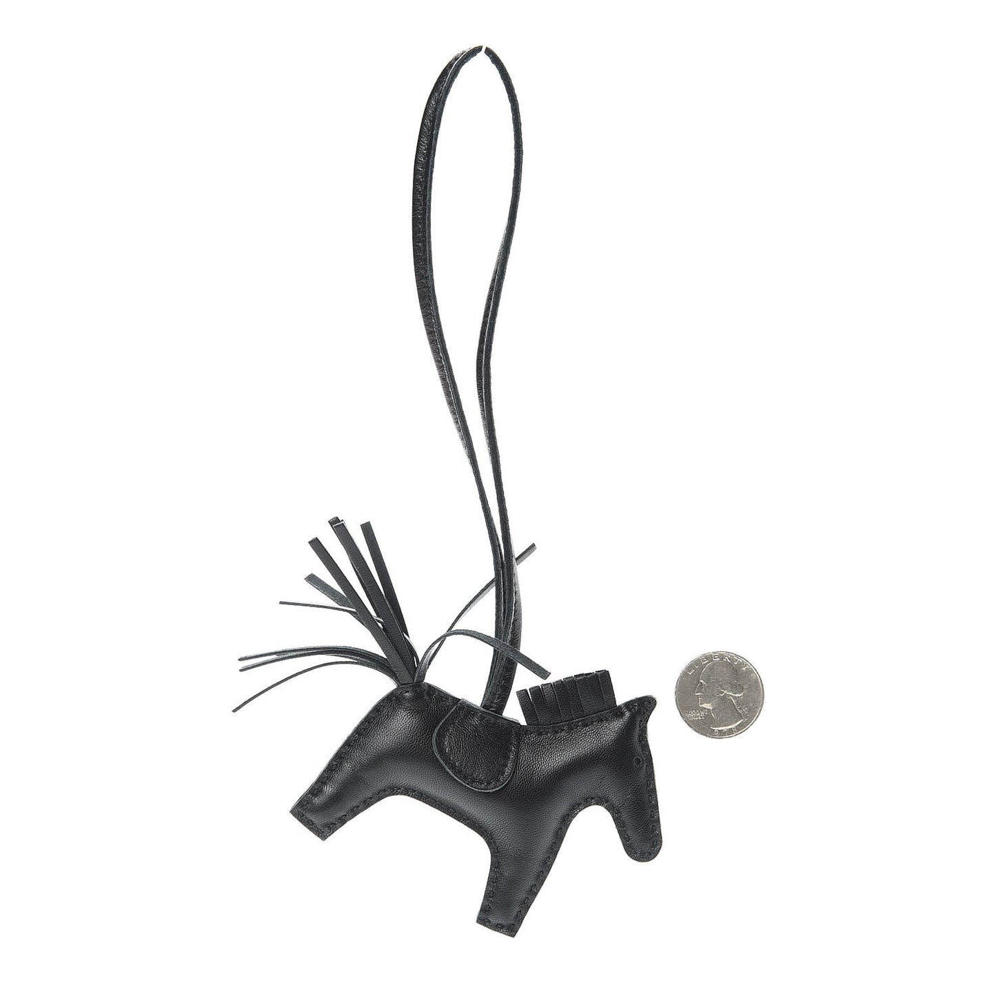 Milo Lambskin Grigri Rodeo Horse Bag Charm PM So Black