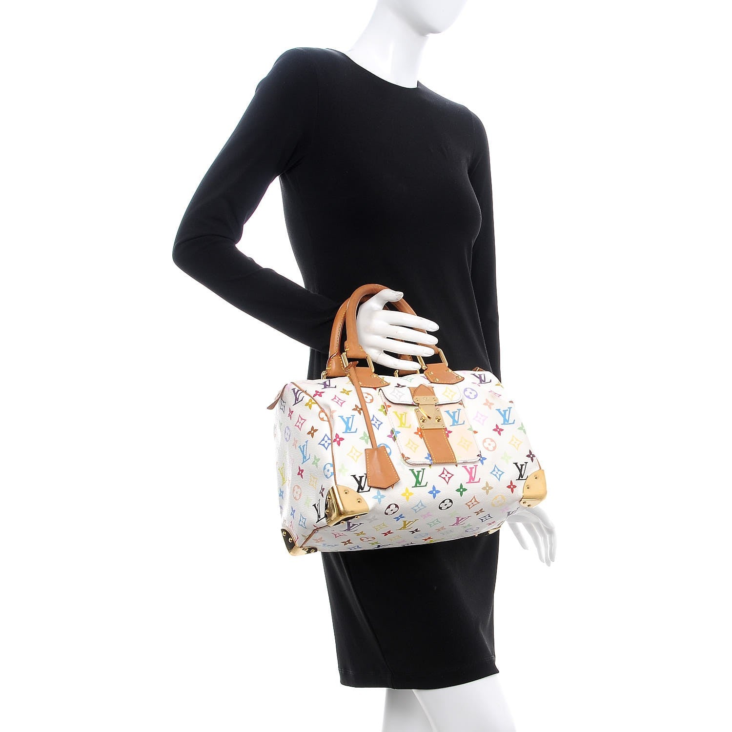 Louis Vuitton Monogram Multicolor Speedy 30 White 2 of 7