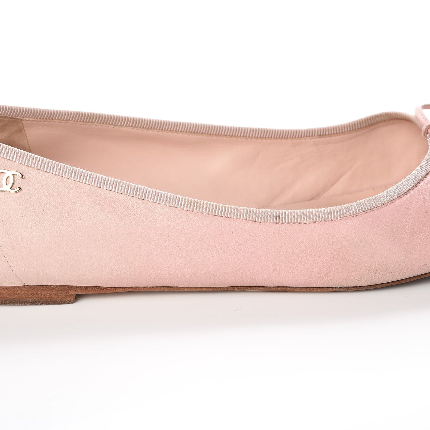 Lambskin Patent Cap Toe CC Ballerina Flats 40 Rose Clair