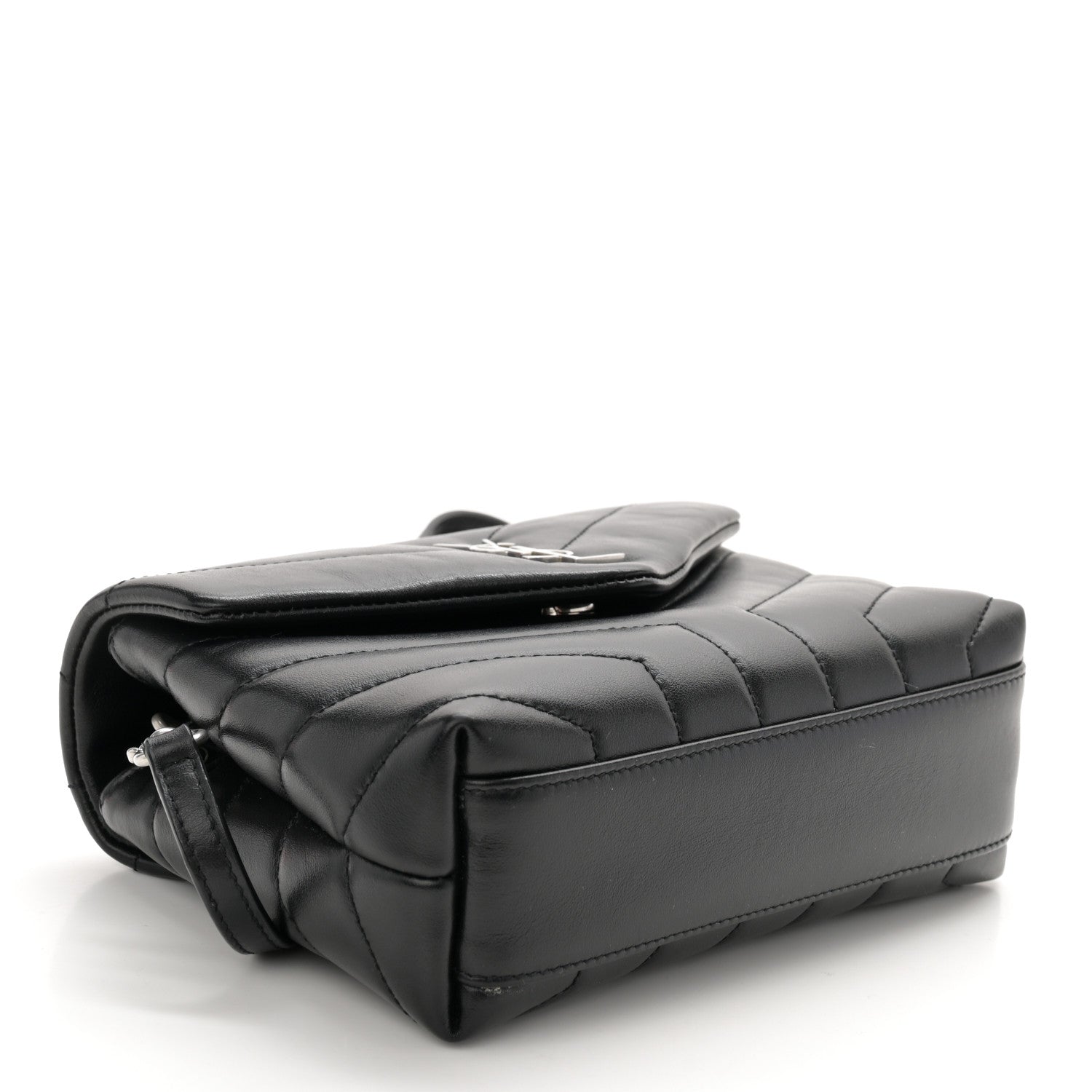 Saint Laurent Calfskin Y Quilted Monogram Toy Loulou Crossbody Bag Black 4 of 12