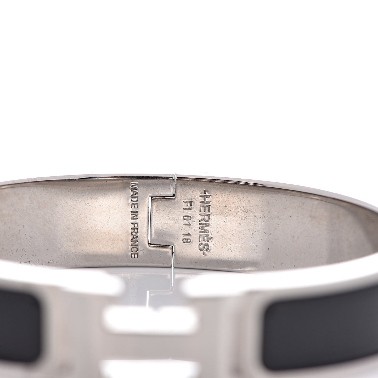Enamel Narrow Clic Clac H Bracelet PM Black