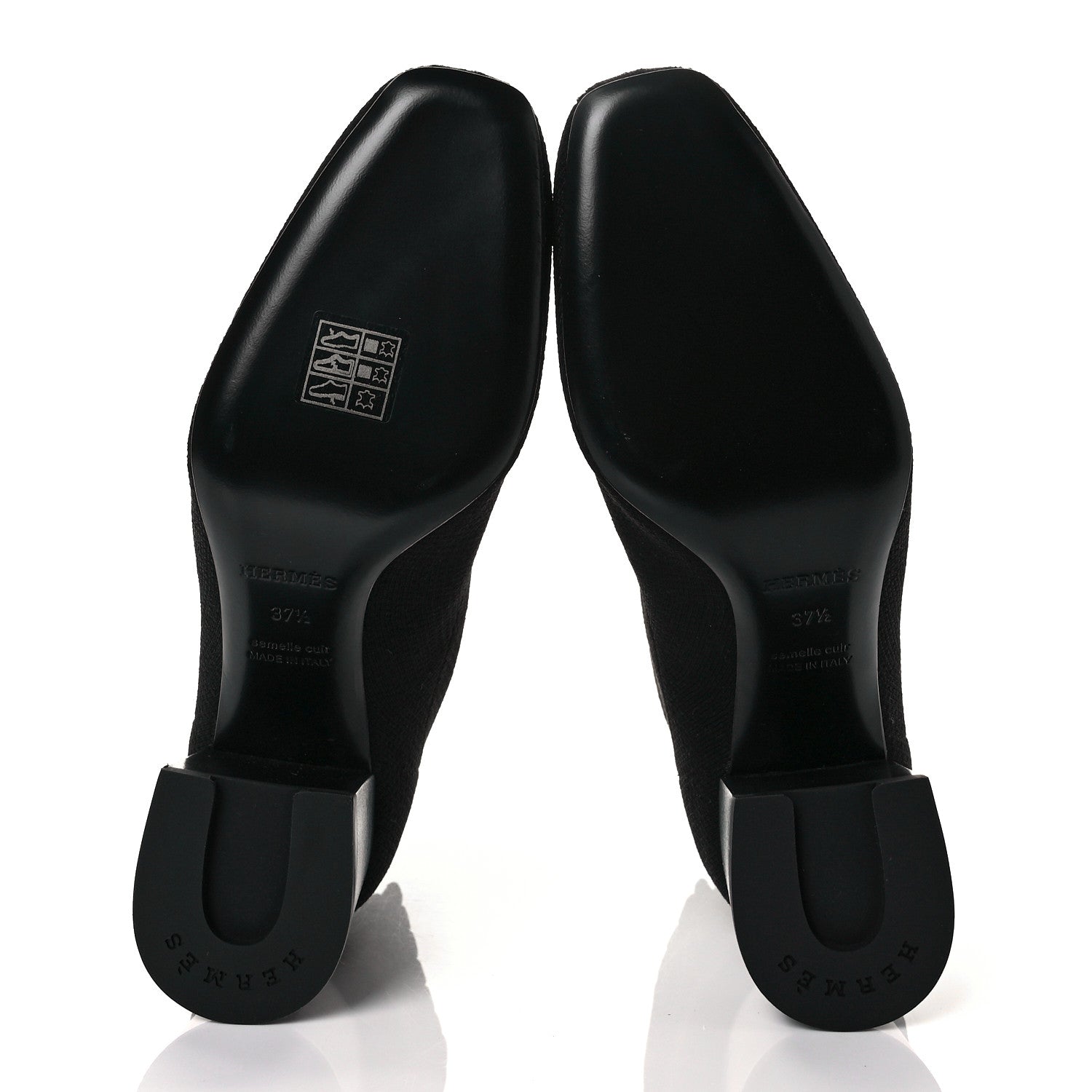 Hermes Knit Calfskin Volver Ankle Boots 37.5 Black 10 of 16