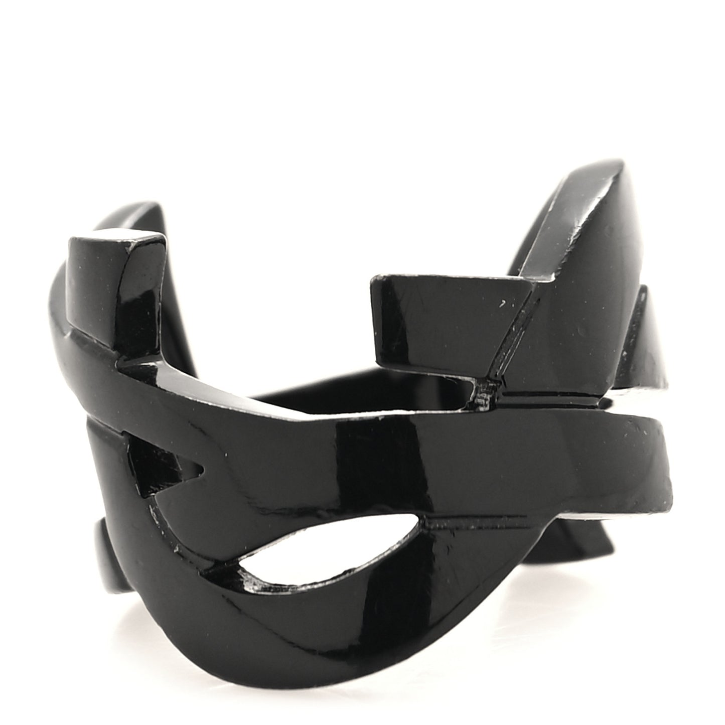 Brass Monogram Cassandre Ring Black