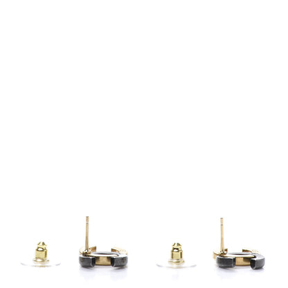 Chanel Metal CC Earrings Gold Ruthenium 4 of 5
