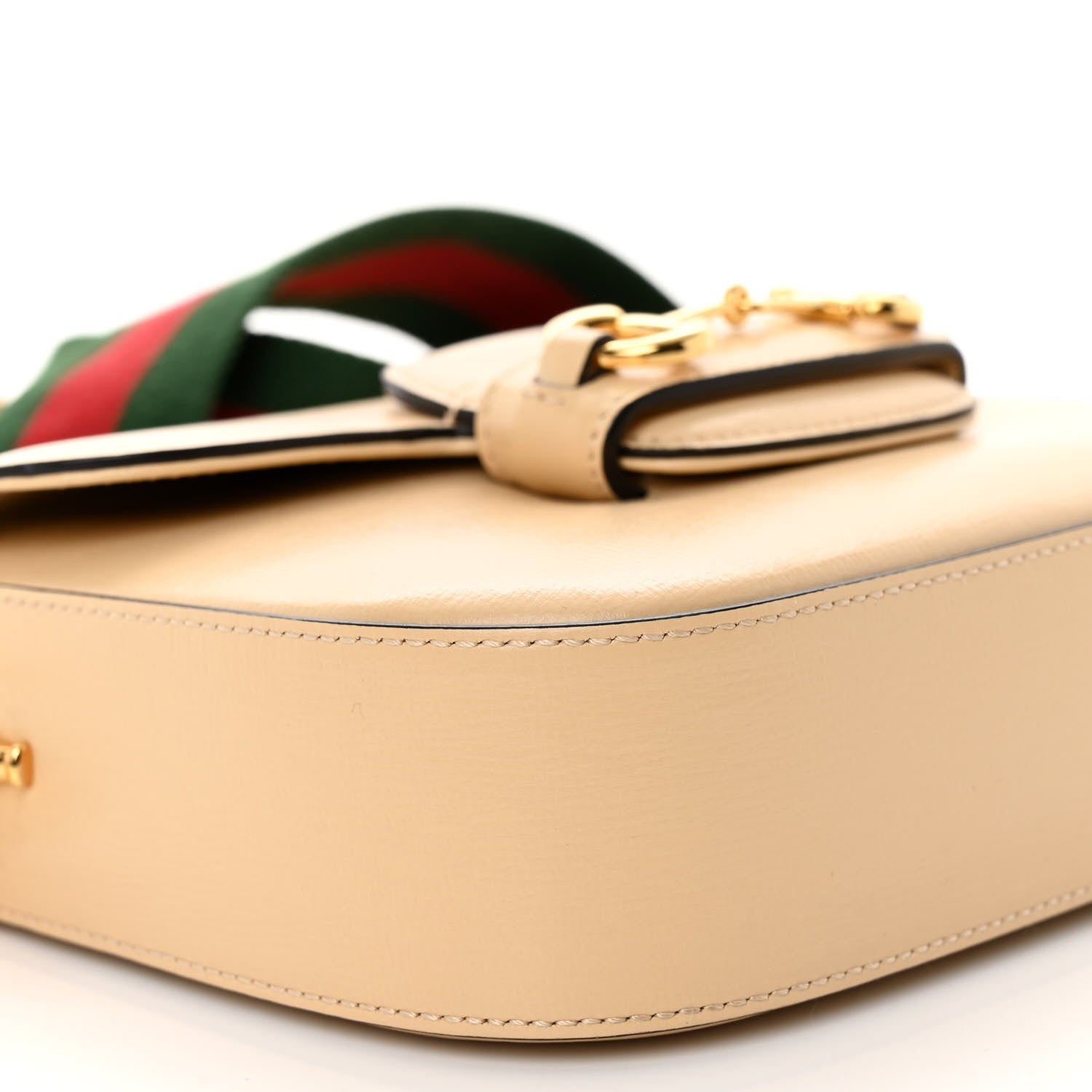 Gucci Azalea Calfskin Web Mini Horsebit 1955 Shoulder Bag Bubble Tea 8 of 9