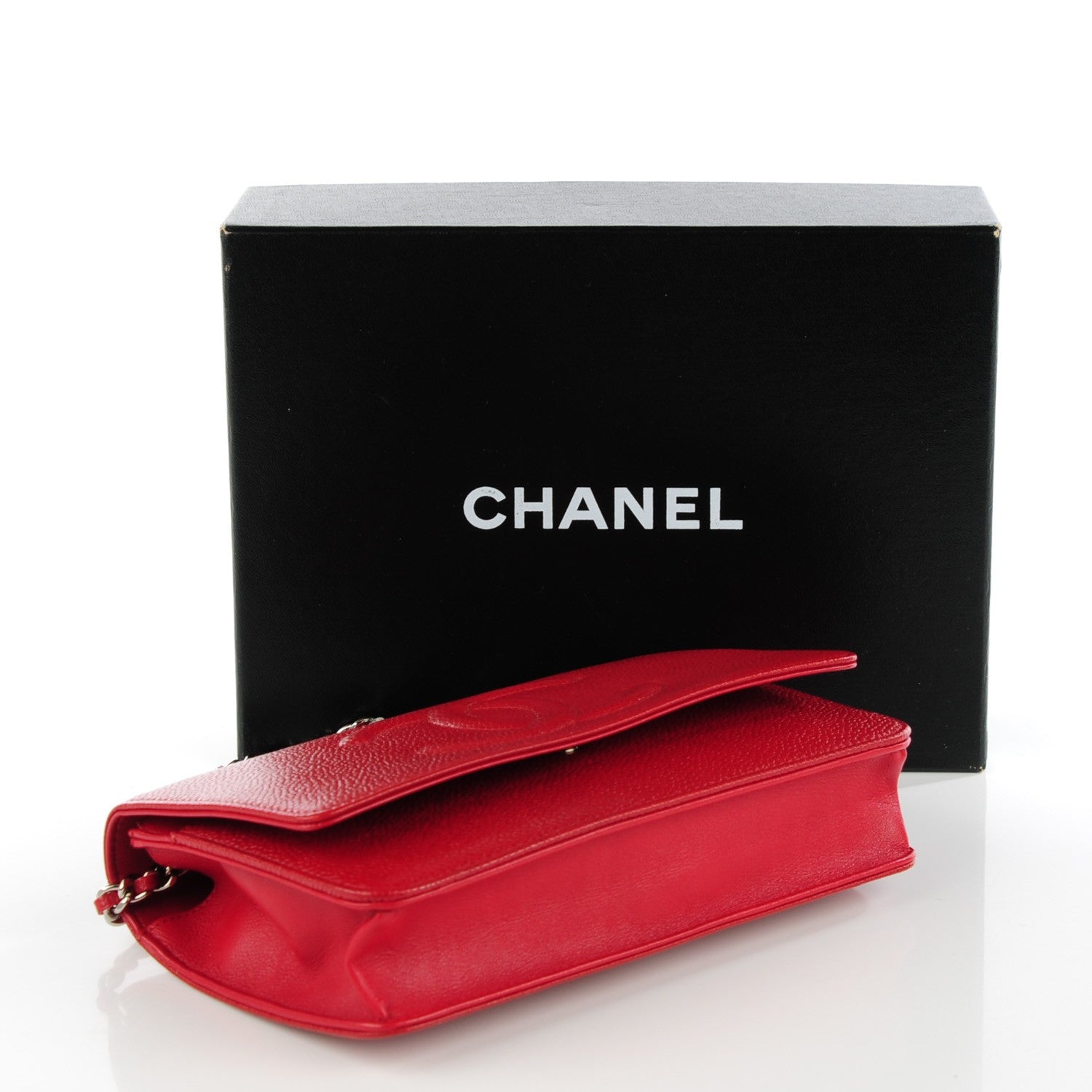 Chanel Caviar Timeless CC Wallet On Chain WOC Red 4 of 8
