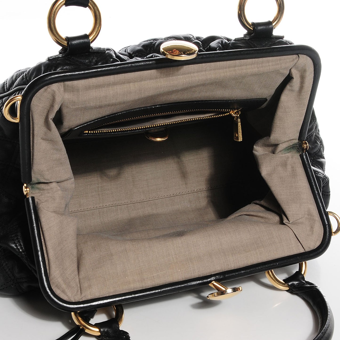 Calfskin Quilted Stam Black