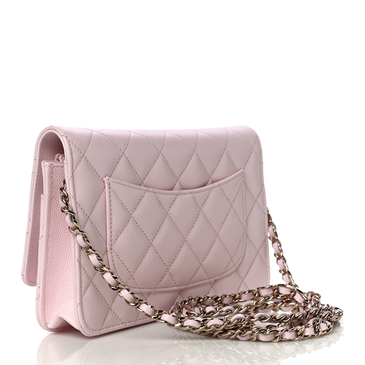 Chanel Caviar Quilted Wallet On Chain WOC Light Pink 2 of 11