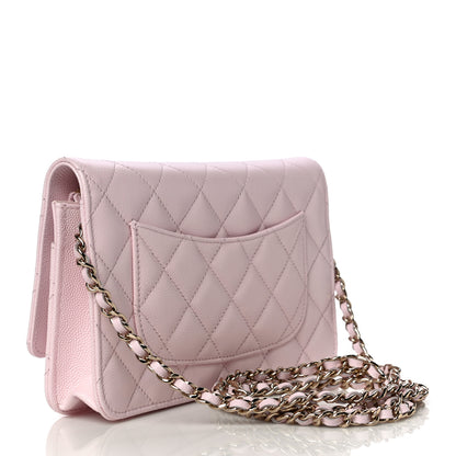 Chanel Caviar Quilted Wallet On Chain WOC Light Pink 2 of 11