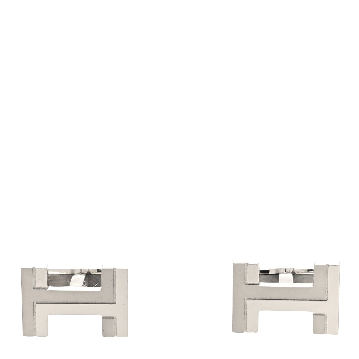 Palladium H Au Carre Cufflinks Silver