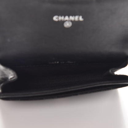Chanel Crumpled Calfskin Quilted Card Holder So Black 5 of 9