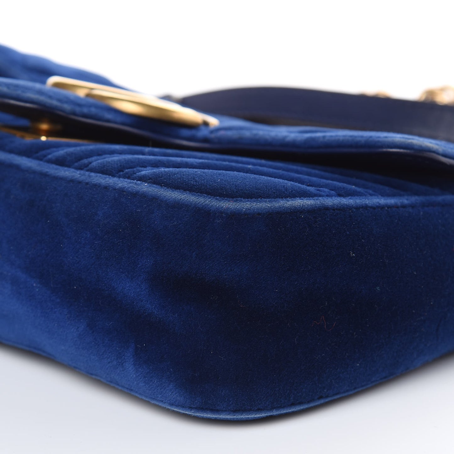 Velvet Matelasse Mini GG Marmont Shoulder Bag Cobalt Blue