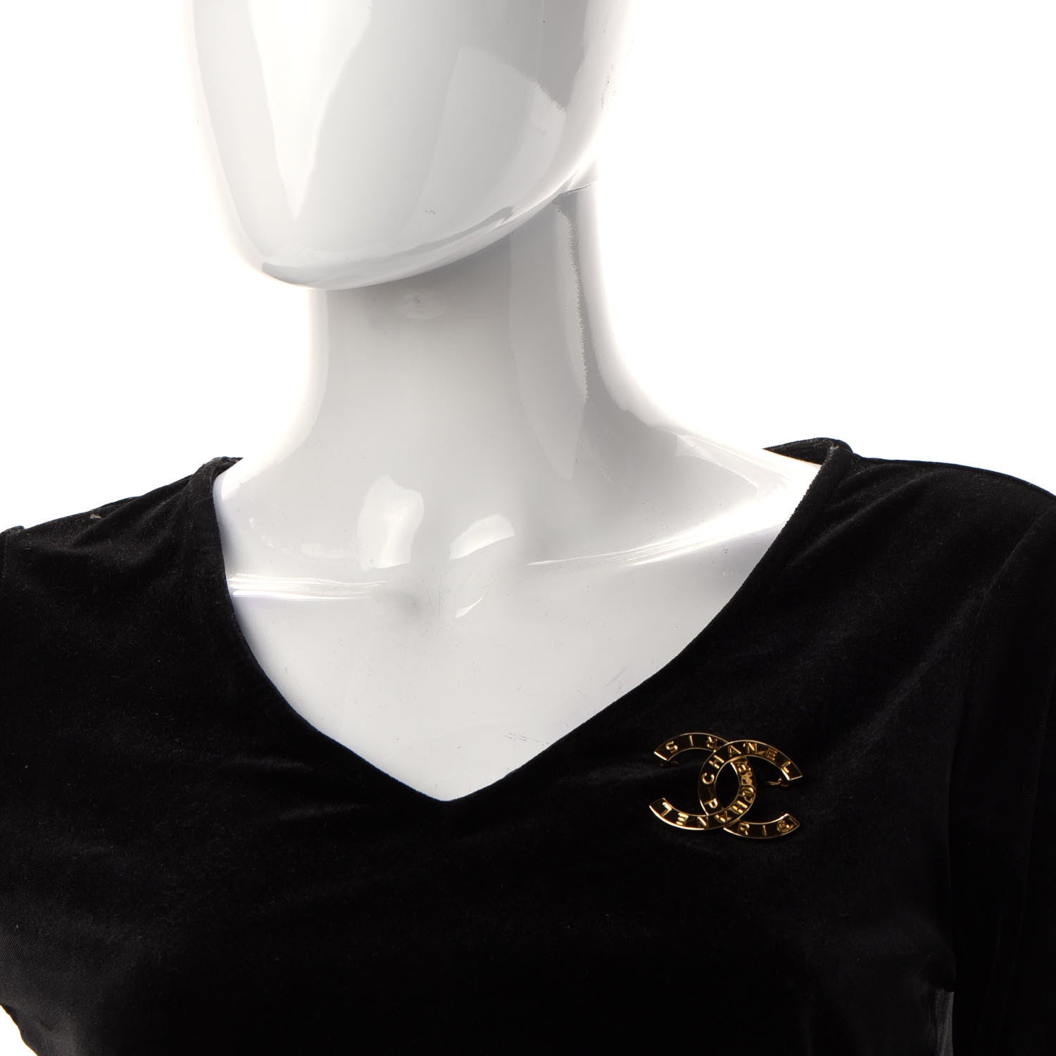Chanel Metal Paris Button CC Large Brooch Gold 2 of 5
