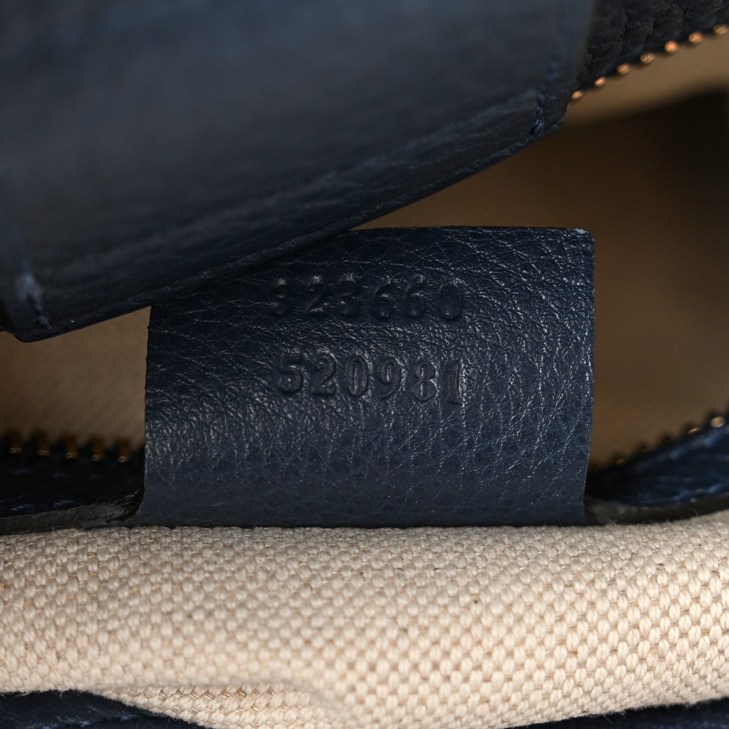 Gucci Pebbled Calfskin Medium Bamboo Shopper Tote Navy 7 of 10