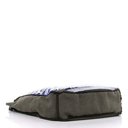 Chanel Canvas Sequins Cubano Trip Hobo Khaki 4 of 9