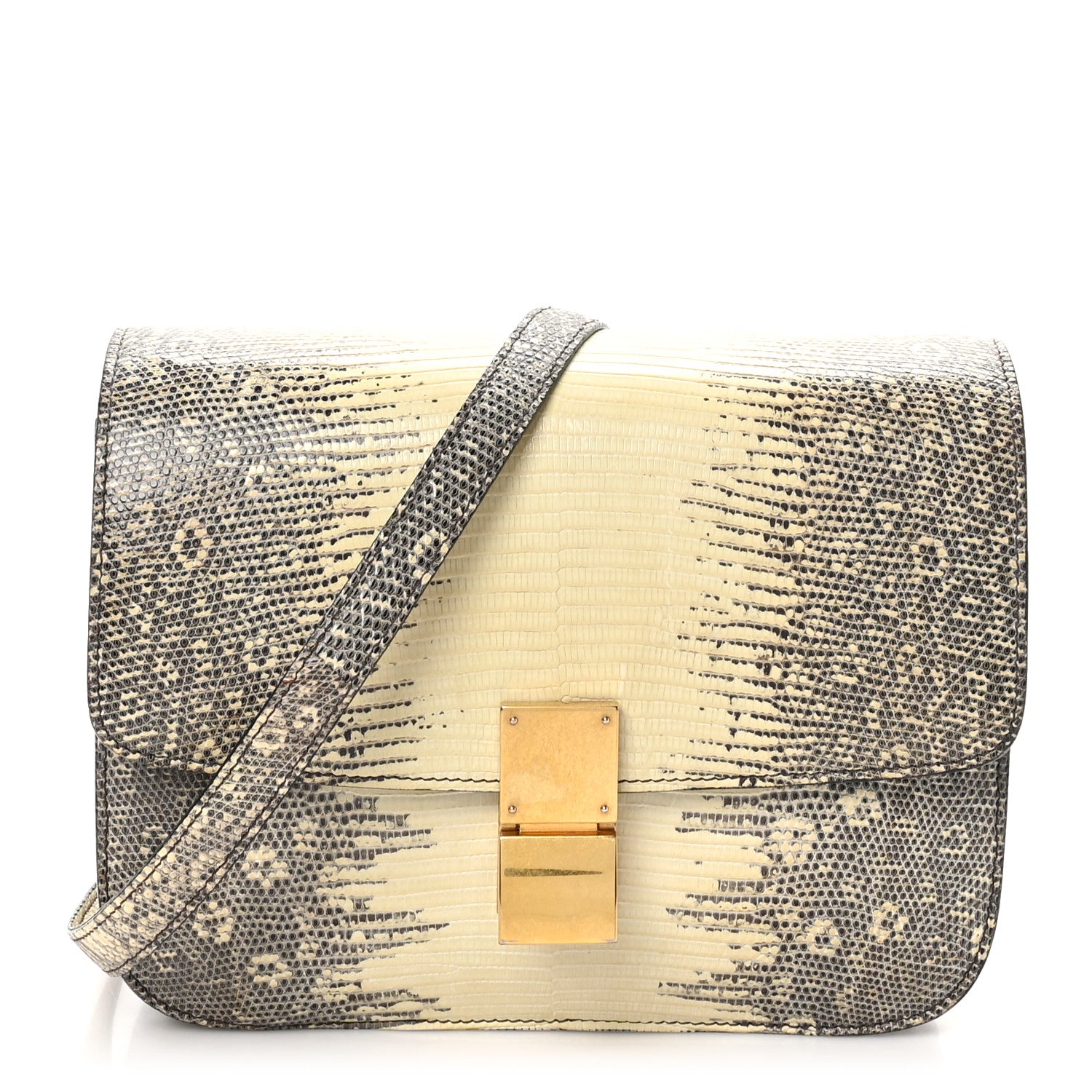 Celine Lizard Medium Classic Box Flap Bag Natural 1 of 10