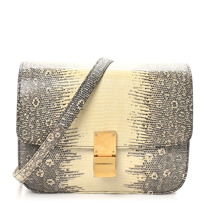 Celine Lizard Medium Classic Box Flap Bag Natural 1 of 10