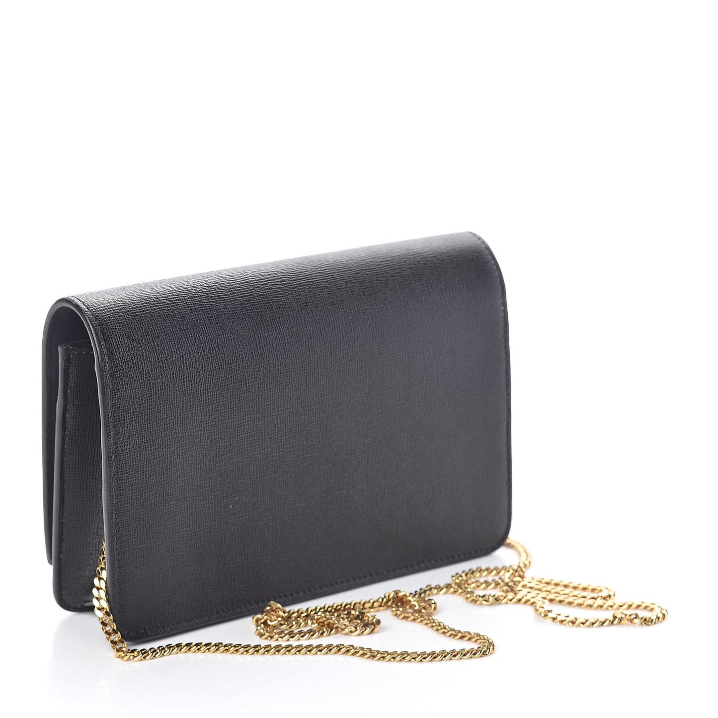Vitello Elite Studded Tube Wallet on Chain Black