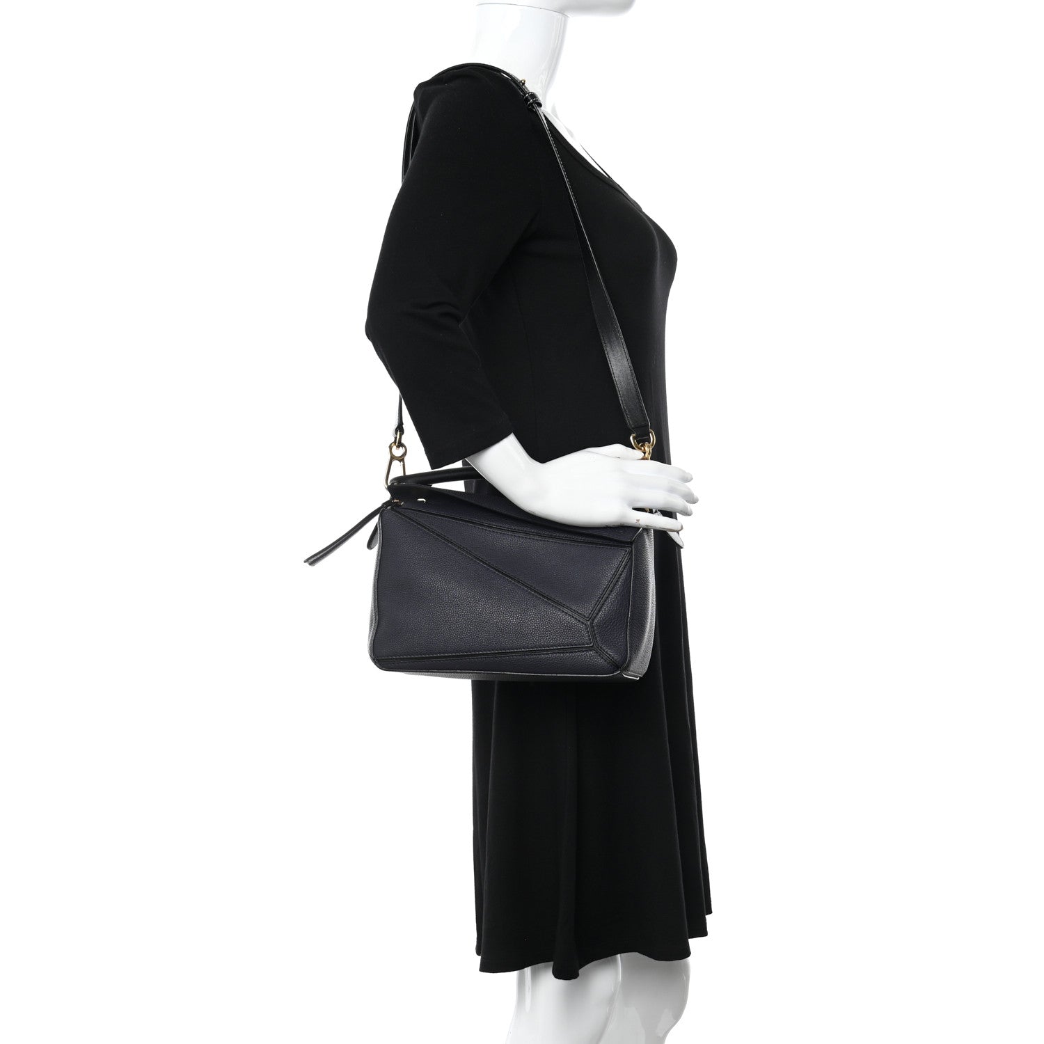 Loewe Calfskin Small Puzzle Bag Midnight Blue Black 2 of 10