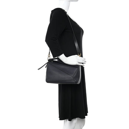 Loewe Calfskin Small Puzzle Bag Midnight Blue Black 2 of 10