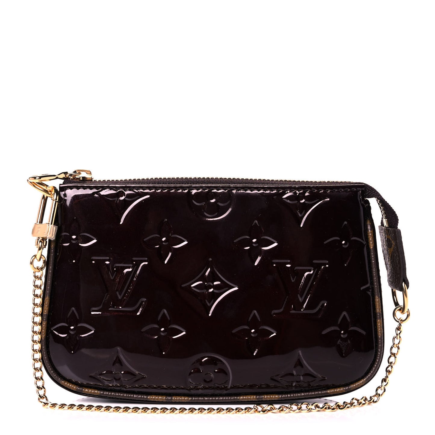 Vernis Monogram Mini Pochette Accessories Amarante