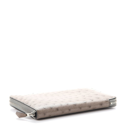 Hermes Ostrich Azap GM Combined Wallet Gris Tourterelle 4 of 8