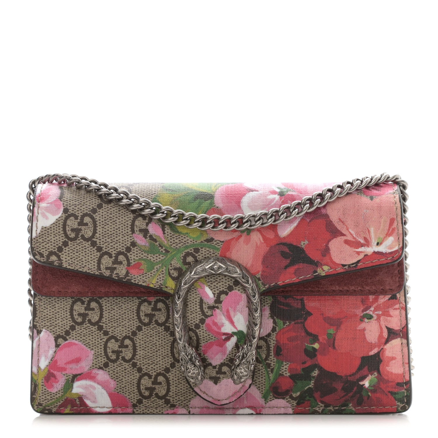 Gucci GG Supreme Monogram Blooms Super Mini Dionysus Shoulder Bag Beige Multicolor Dry Rose 1 of 10