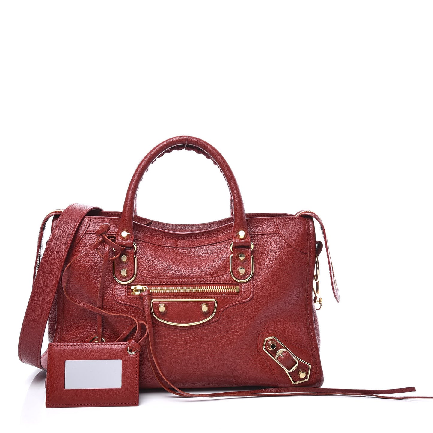 Chevre Gold Metallic Edge Hardware S City Rouge Groseille