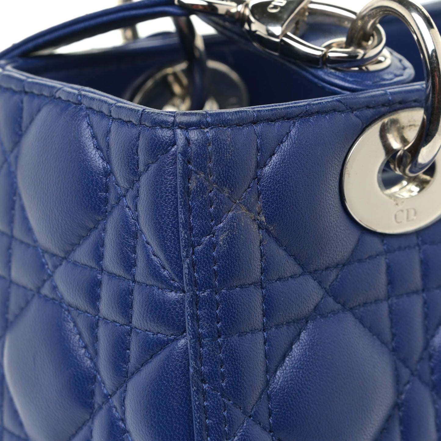 Lambskin Cannage Medium Lady Dior Blue