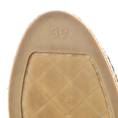 Chanel Lambskin CC Espadrilles 39 Beige Black 6 of 8